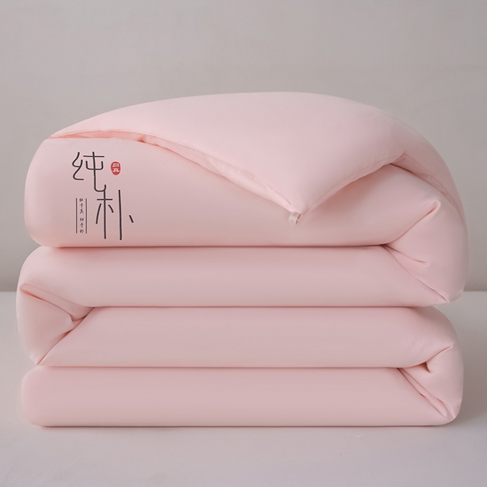 91家纺网 家纺一手货源 找家纺 爱宝被业 2025新款纯朴A类亲肤棉大豆被 纯朴-粉