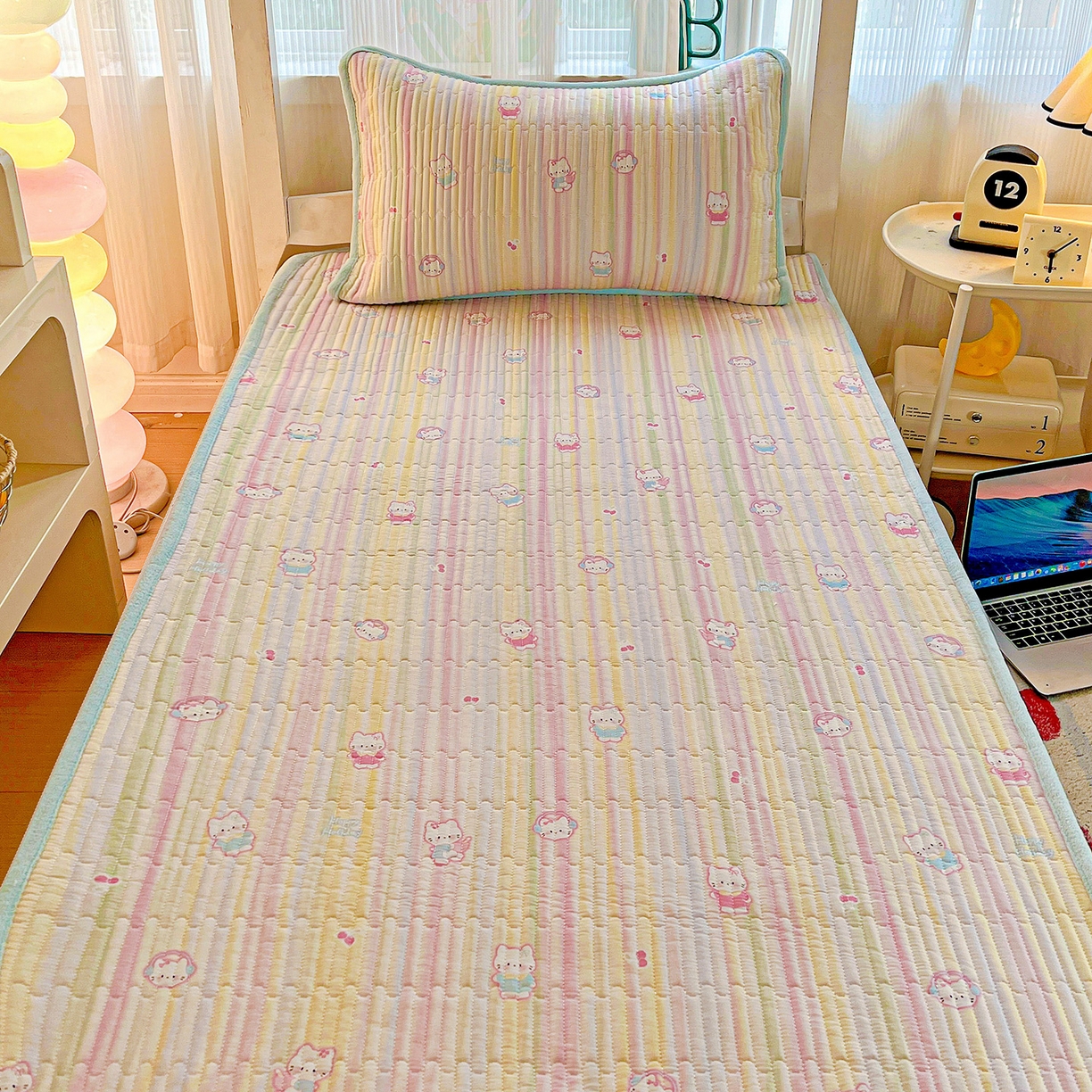 91家纺网 家纺一手货源 找家纺 （总）恒尚居 2025新款纯棉牛奶绒学生床垫 双面两用夹棉床单床垫-秋冬款四季通用-系列一