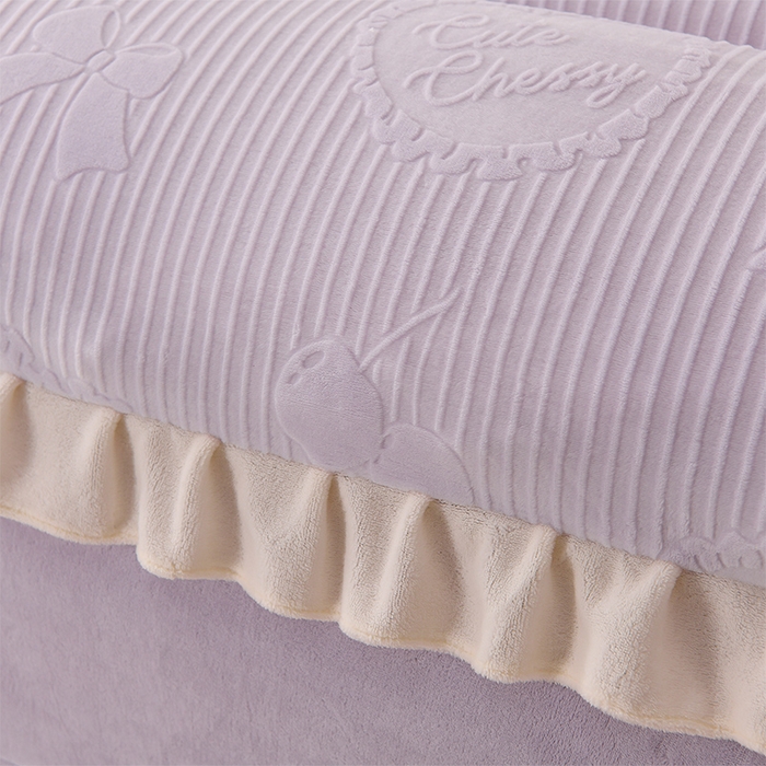 91家纺网 家纺一手货源 找家纺 千嘻汇家纺 2025新款8.5斤韩版雕花牛奶绒四件套 甜蜜蜜紫色