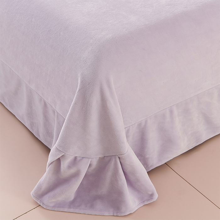 91家纺网 家纺一手货源 找家纺 千嘻汇家纺 2025新款8.5斤韩版雕花牛奶绒四件套 甜蜜蜜紫色