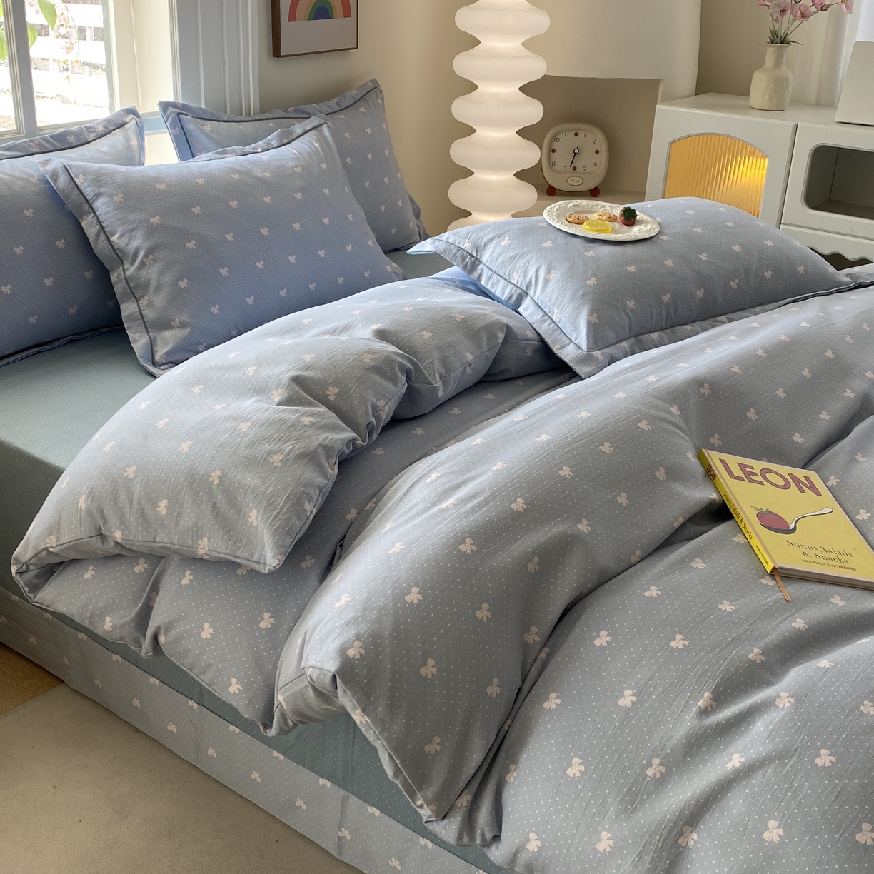 91家纺网 家纺一手货源 找家纺 纽维斯 2025新款140g高克重仿全棉40S精梳棉磨毛四件套 浪漫之旅