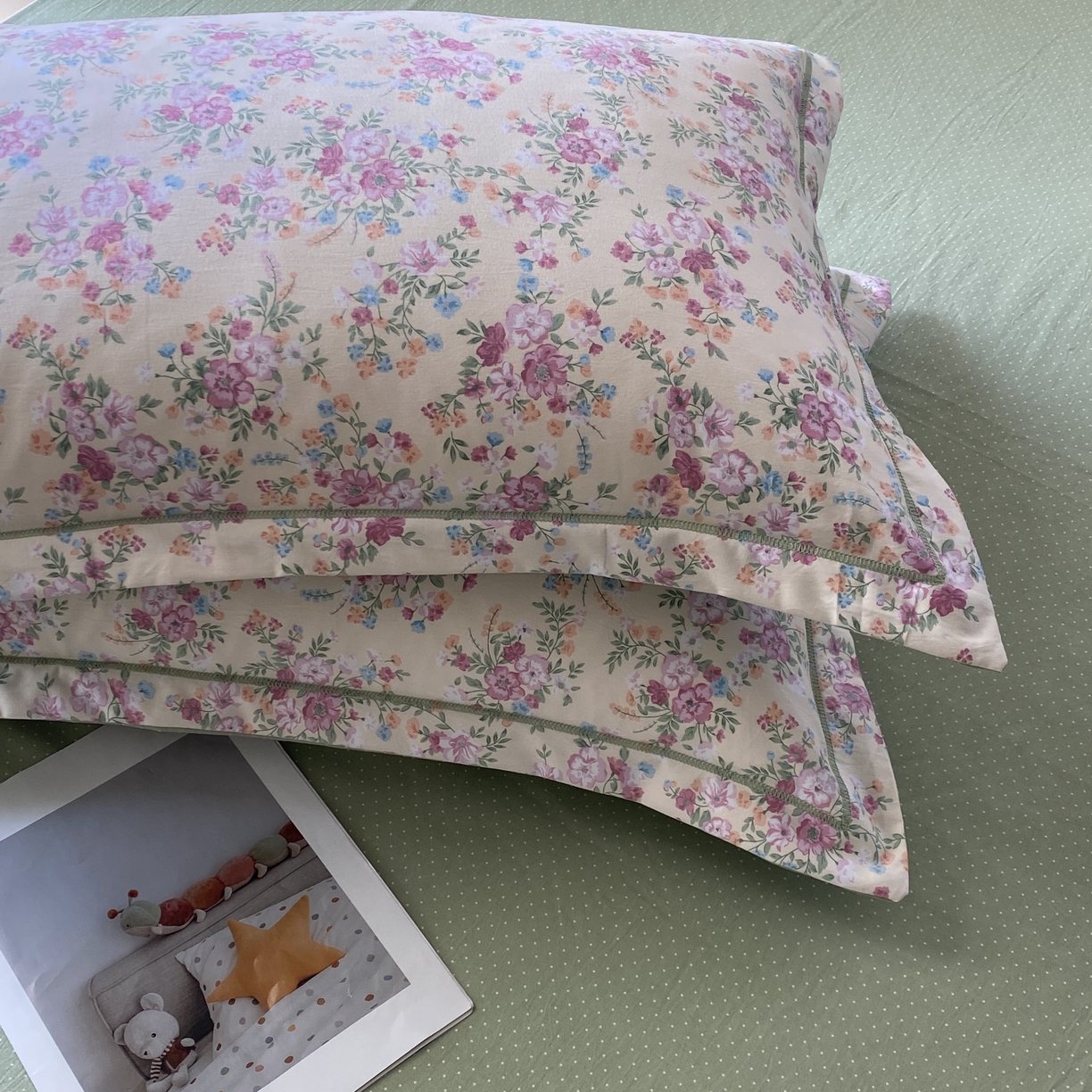 91家纺网 家纺一手货源 找家纺 纽维斯 2025新款140g高克重仿全棉40S精梳棉磨毛四件套 梦若菲（米）