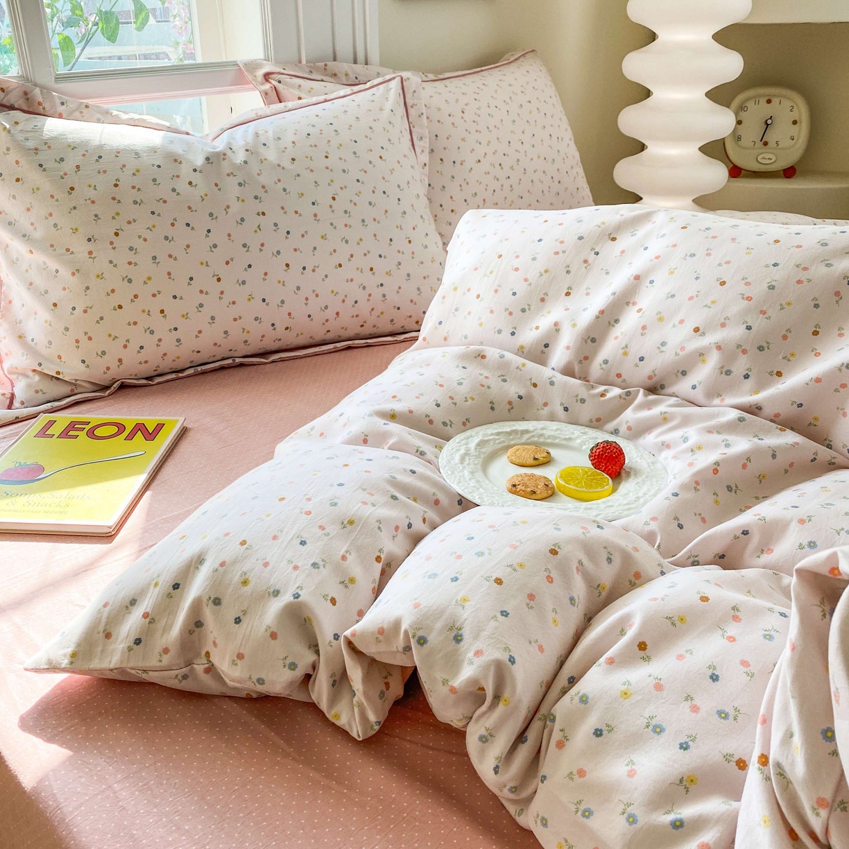 91家纺网 家纺一手货源 找家纺 纽维斯 2025新款140g高克重仿全棉40S精梳棉磨毛四件套 随想（粉）