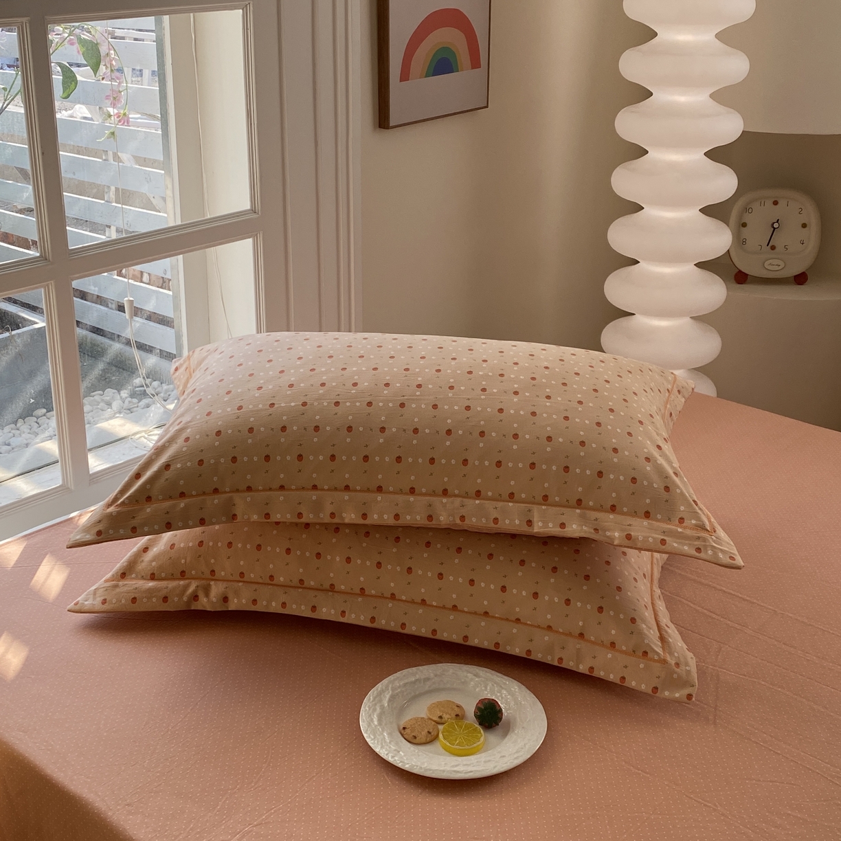 91家纺网 家纺一手货源 找家纺 纽维斯 2025新款140g高克重仿全棉40S精梳棉磨毛四件套 薇薇公主（桔）