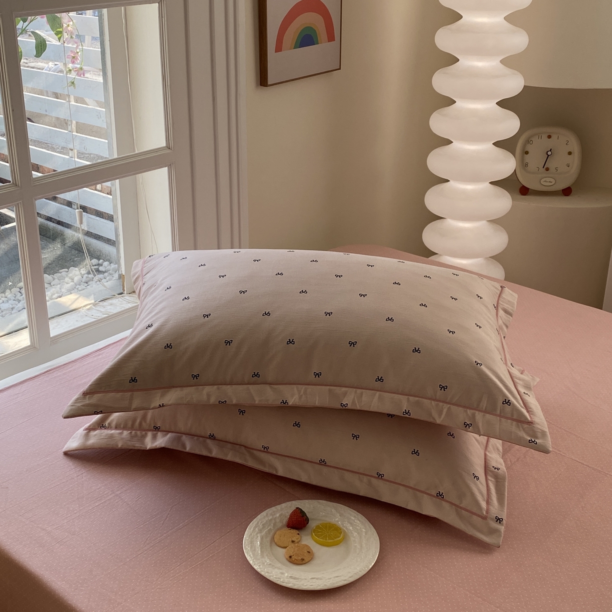 91家纺网 家纺一手货源 找家纺 纽维斯 2025新款140g高克重仿全棉40S精梳棉磨毛四件套 叶芝少女（豆沙）