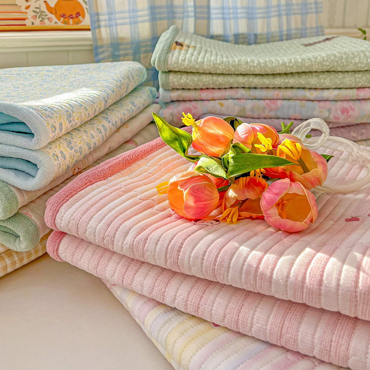 91家纺网 家纺一手货源 找家纺 恒尚居 2025新款纯棉牛奶绒学生床垫 双面两用夹棉床单床垫-秋冬款四季通用-系列一 组合图仅供参考