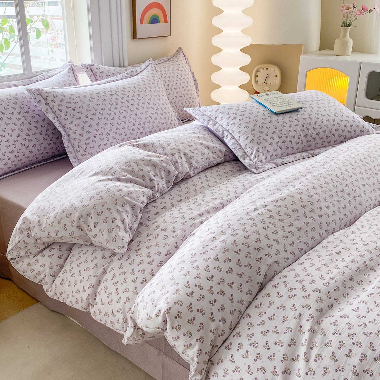 91家纺网 家纺一手货源 找家纺 纽维斯 2025新款140g高克重仿全棉40S精梳棉磨毛四件套 玉兰满庭雪