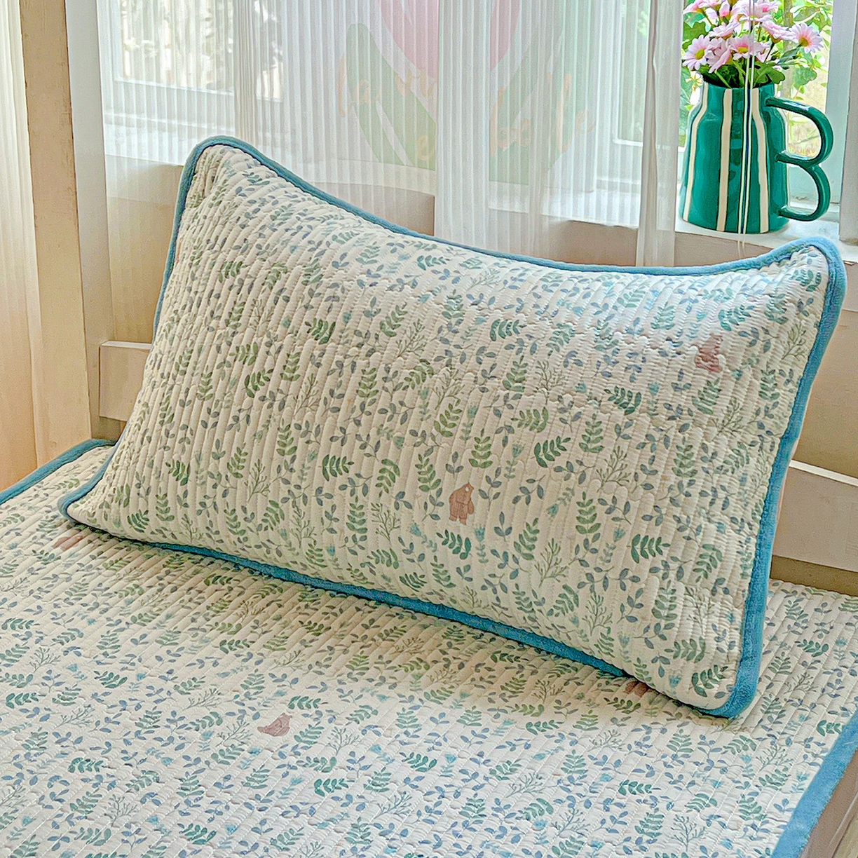 91家纺网 家纺一手货源 找家纺 恒尚居 2025新款纯棉牛奶绒学生床垫 双面两用夹棉床单床垫-秋冬款四季通用-系列一 【绿野仙踪】A纯棉-B牛奶绒