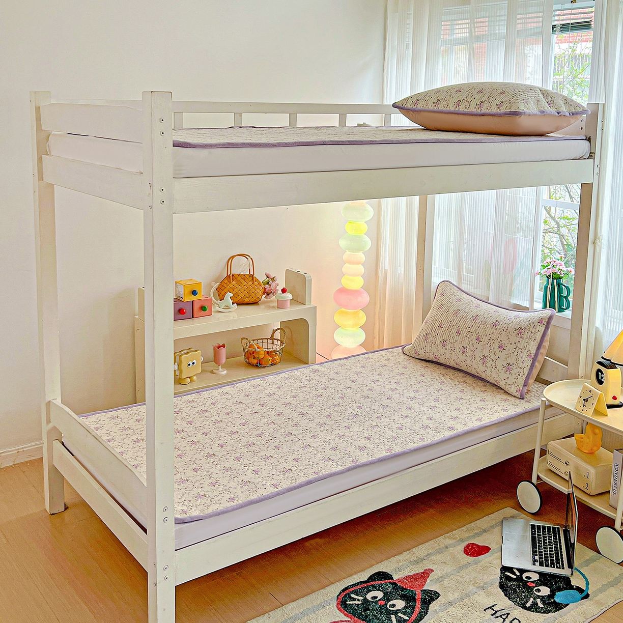 91家纺网 家纺一手货源 找家纺 恒尚居 2025新款纯棉牛奶绒学生床垫 双面两用夹棉床单床垫-秋冬款四季通用-系列一 【熏衣紫】A纯棉-B牛奶绒