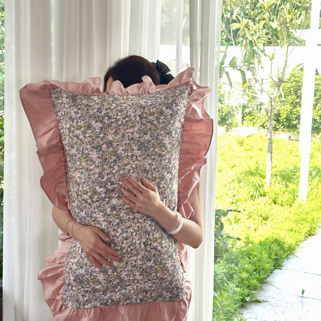 91家纺网 家纺一手货源 找家纺 未来家居 2025秋冬新款全棉法式花边款磨毛四件套 珍妮-绿