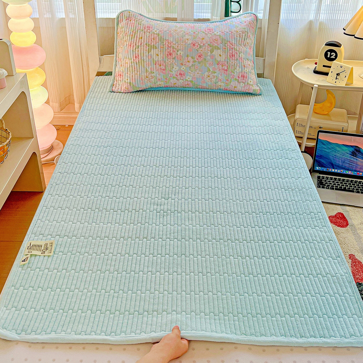 91家纺网 家纺一手货源 找家纺 恒尚居 2025新款纯棉牛奶绒学生床垫 双面两用夹棉床单床垫-秋冬款四季通用-系列一 【梦幻】A纯棉-B牛奶绒