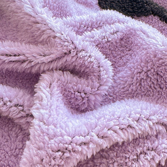 91家纺网 家纺一手货源 找家纺 唐人居 2025新款高克重阳离子牛奶绒花边夹棉床盖四件套 蝶恋花- 浅紫