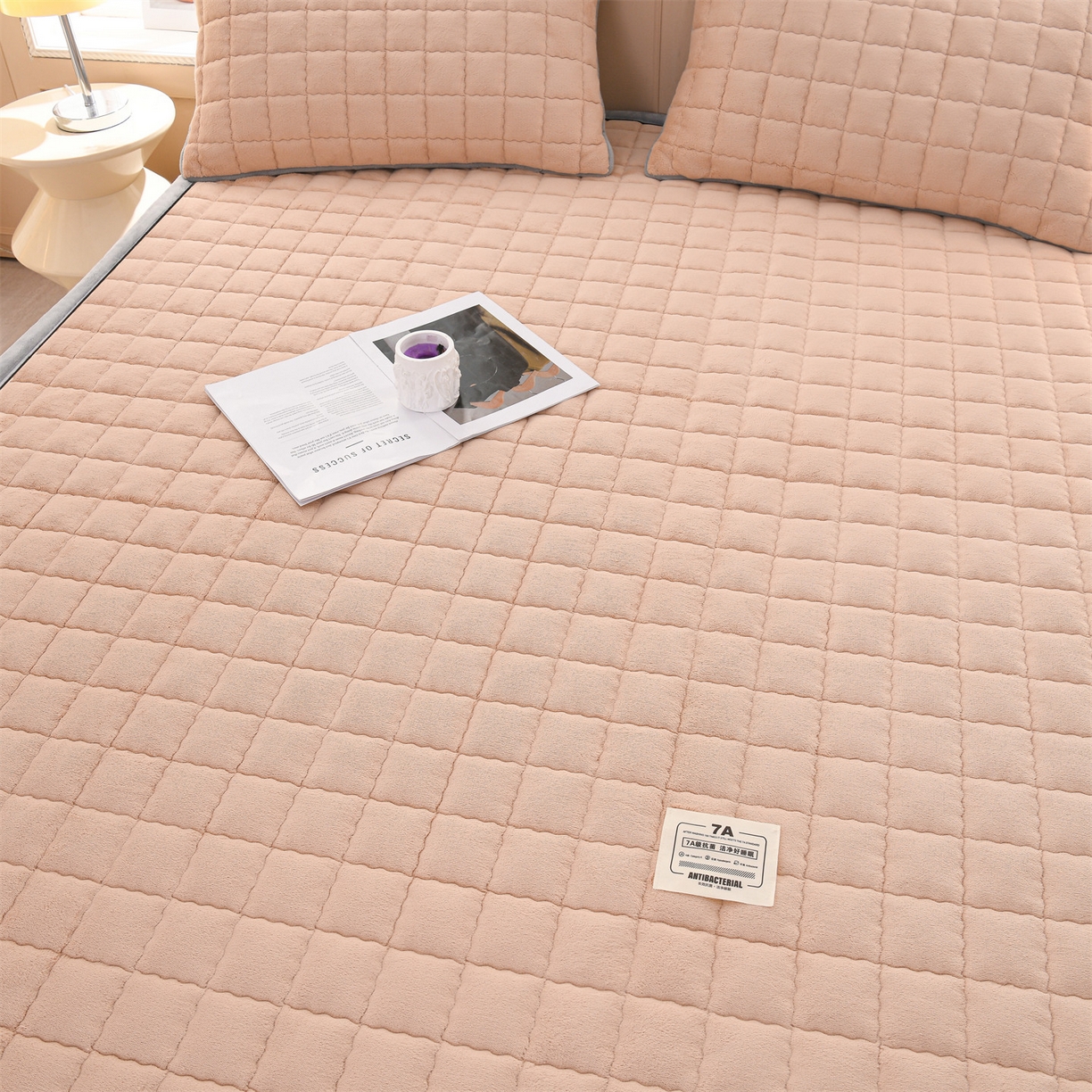 91家纺网 家纺一手货源 找家纺 欧邦 2025新款加厚臻棉绒半消光牛奶绒床垫床褥学生榻榻米薄垫子 和煦春风-米驼