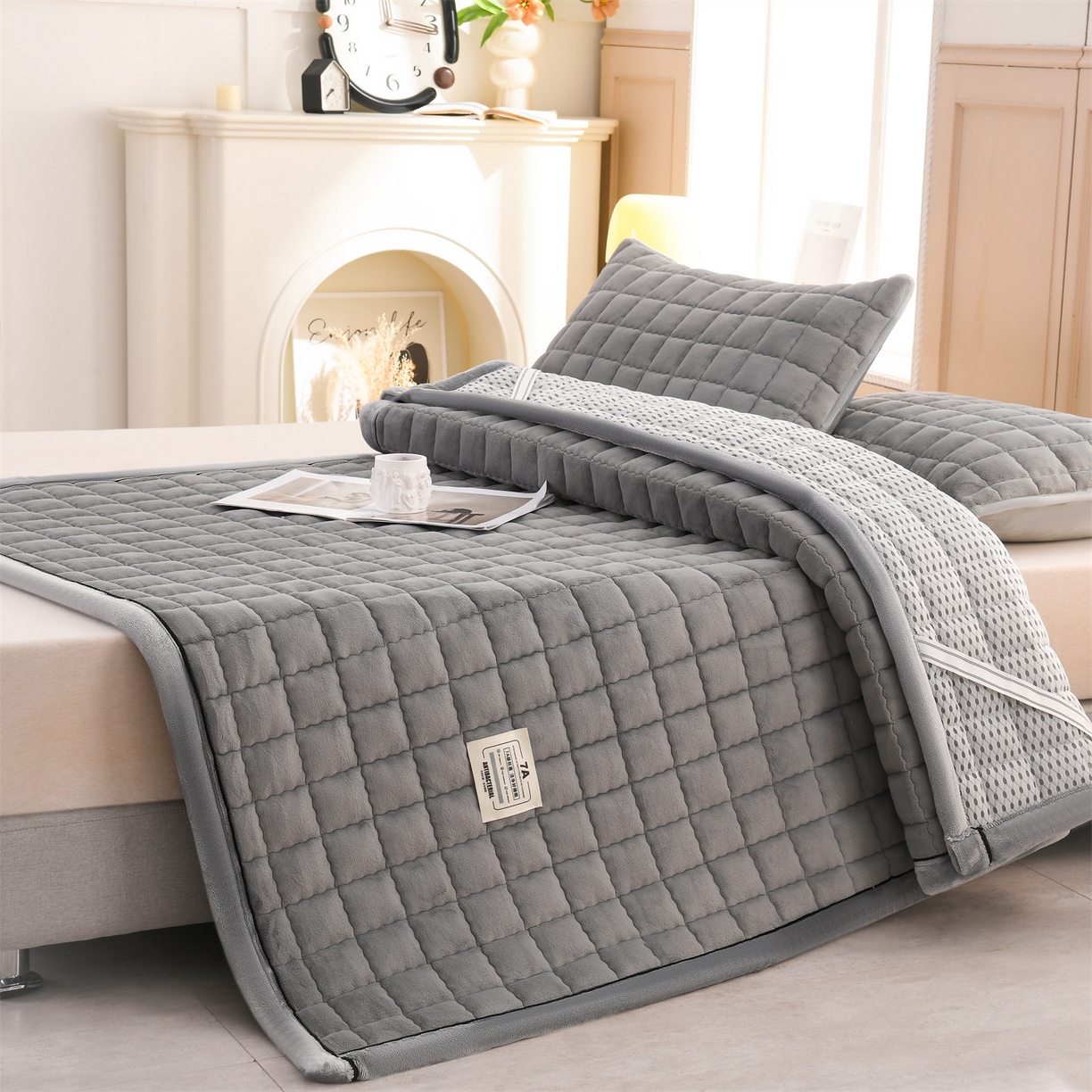 91家纺网 家纺一手货源 找家纺 （总）欧邦 2025新款加厚臻棉绒半消光牛奶绒床垫床褥学生榻榻米薄垫子