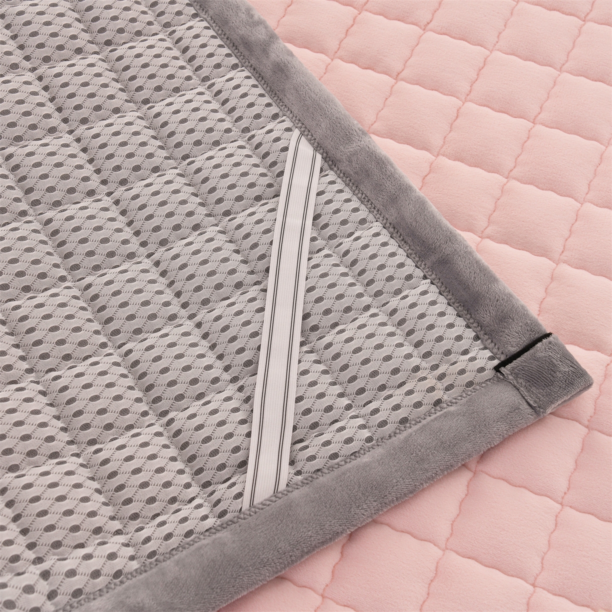 91家纺网 家纺一手货源 找家纺 欧邦 2025新款加厚臻棉绒半消光牛奶绒床垫床褥学生榻榻米薄垫子 和煦春风-雾桃