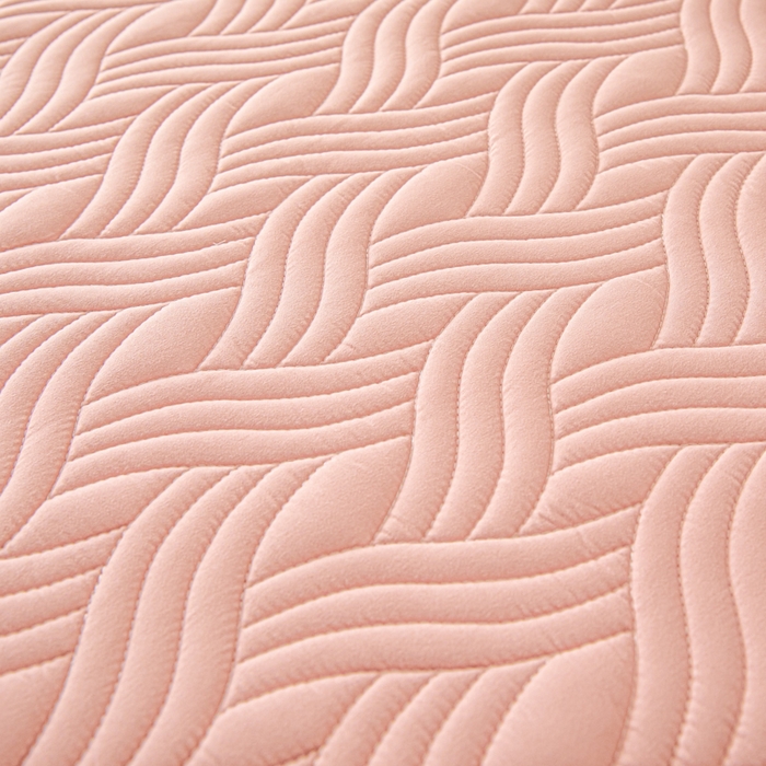 91家纺网 家纺一手货源 找家纺 九亭家纺 2025新款A类防水夹棉床笠 防水款-水波纹-豆沙