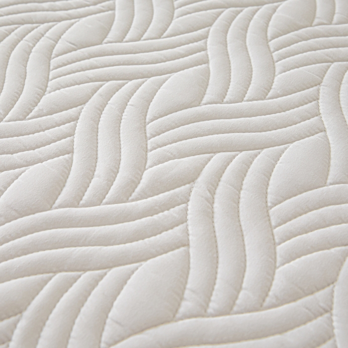 91家纺网 家纺一手货源 找家纺 九亭家纺 2025新款A类防水夹棉床笠 水波纹-白色