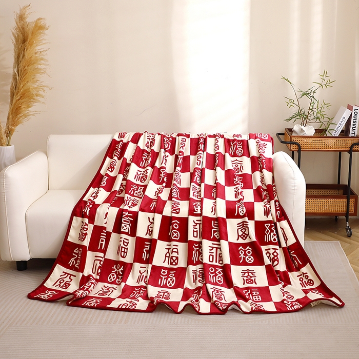 91家纺网 家纺一手货源 找家纺 （总）格真 2025新款百福毯双面加厚法莱绒毛毯