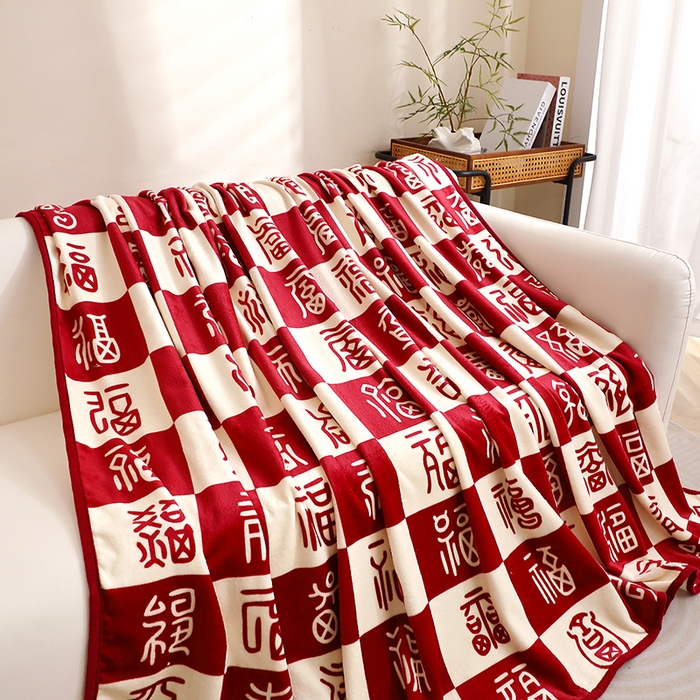 91家纺网 家纺一手货源 找家纺 （总）格真 2025新款百福毯双面加厚法莱绒毛毯