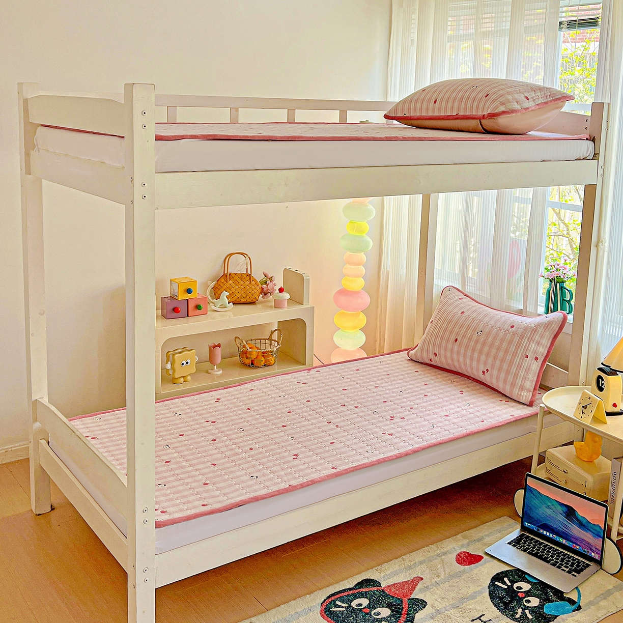 91家纺网 家纺一手货源 找家纺 恒尚居 2025新款纯棉牛奶绒学生床垫 双面两用夹棉床单床垫-秋冬款 四季通用-系列二 【小欢喜-粉】-A纯棉-B牛奶绒