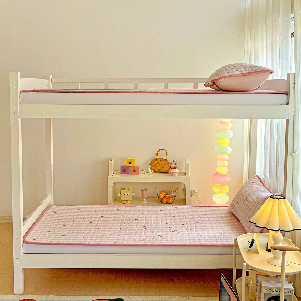 91家纺网 家纺一手货源 找家纺 恒尚居 2025新款纯棉牛奶绒学生床垫 双面两用夹棉床单床垫-秋冬款 四季通用-系列二 【小欢喜-粉】-A纯棉-B牛奶绒