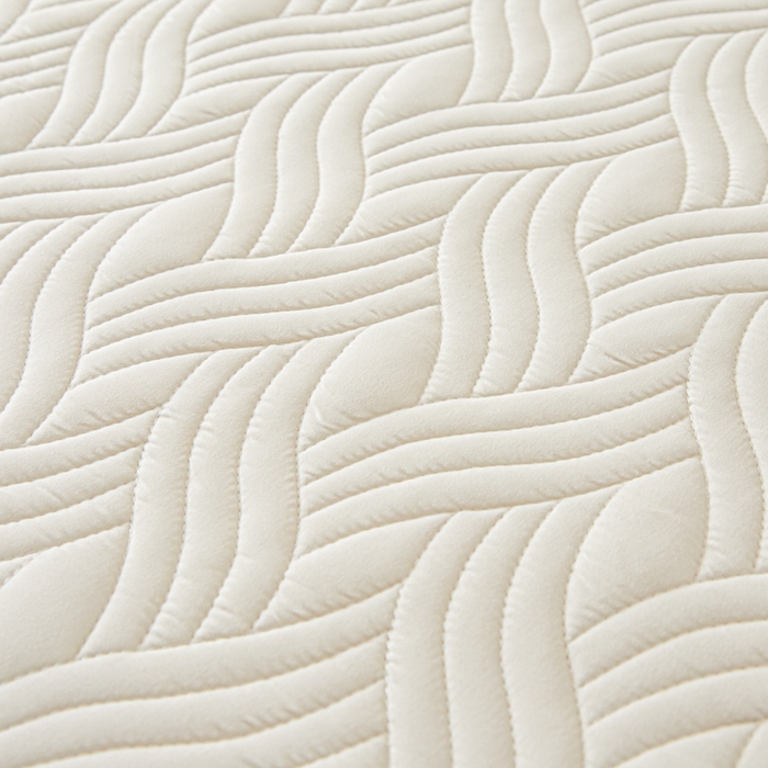 91家纺网 家纺一手货源 找家纺 九亭家纺 2025新款A类防水夹棉床笠 水波纹-云朵白