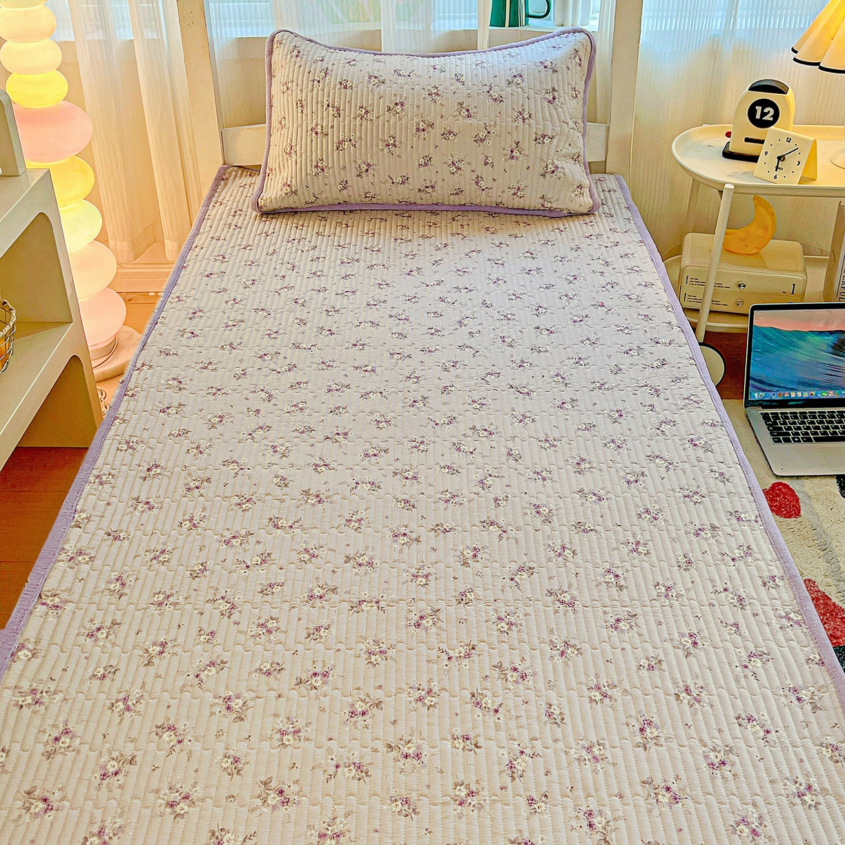 91家纺网 家纺一手货源 找家纺 恒尚居 2025新款纯棉牛奶绒学生床垫 双面两用夹棉床单床垫-秋冬款 四季通用-系列二 【玉妃】-A纯棉-B牛奶绒