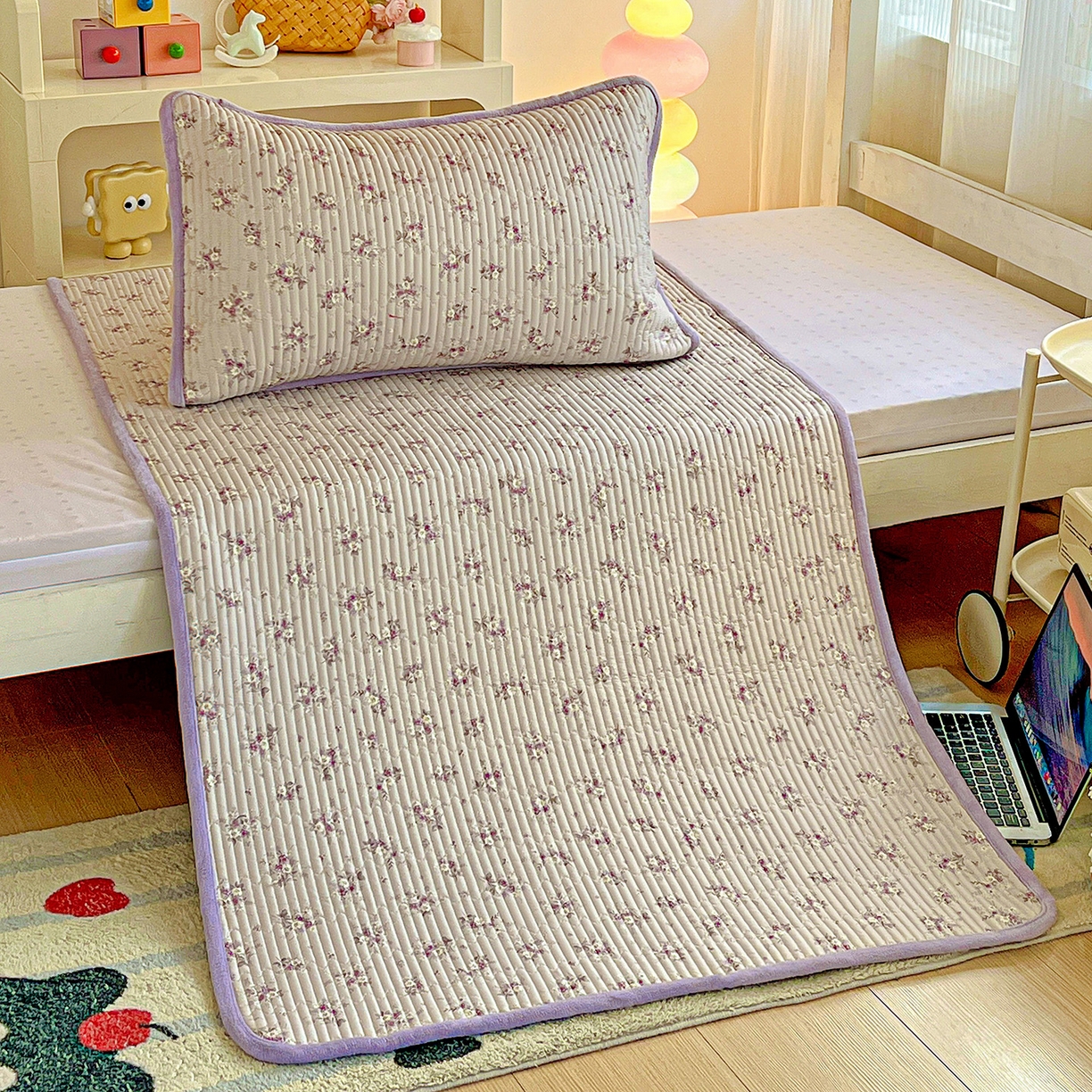 91家纺网 家纺一手货源 找家纺 恒尚居 2025新款纯棉牛奶绒学生床垫 双面两用夹棉床单床垫-秋冬款 四季通用-系列二 【玉妃】-A纯棉-B牛奶绒