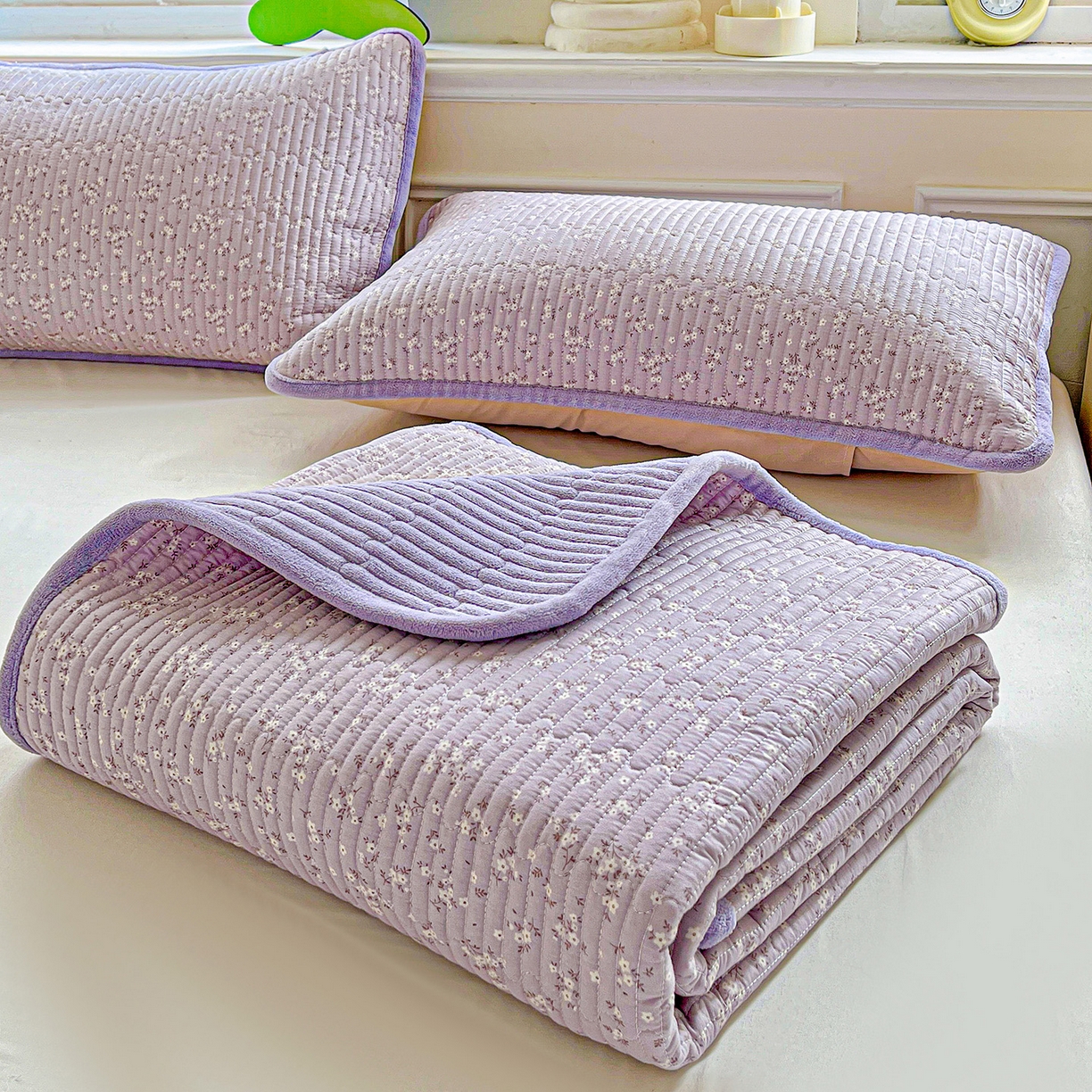 91家纺网 家纺一手货源 找家纺 恒尚居 2025新款纯棉牛奶绒学生床垫 双面两用夹棉床单床垫-秋冬款 四季通用-系列二 【花言】-A纯棉-B牛奶绒