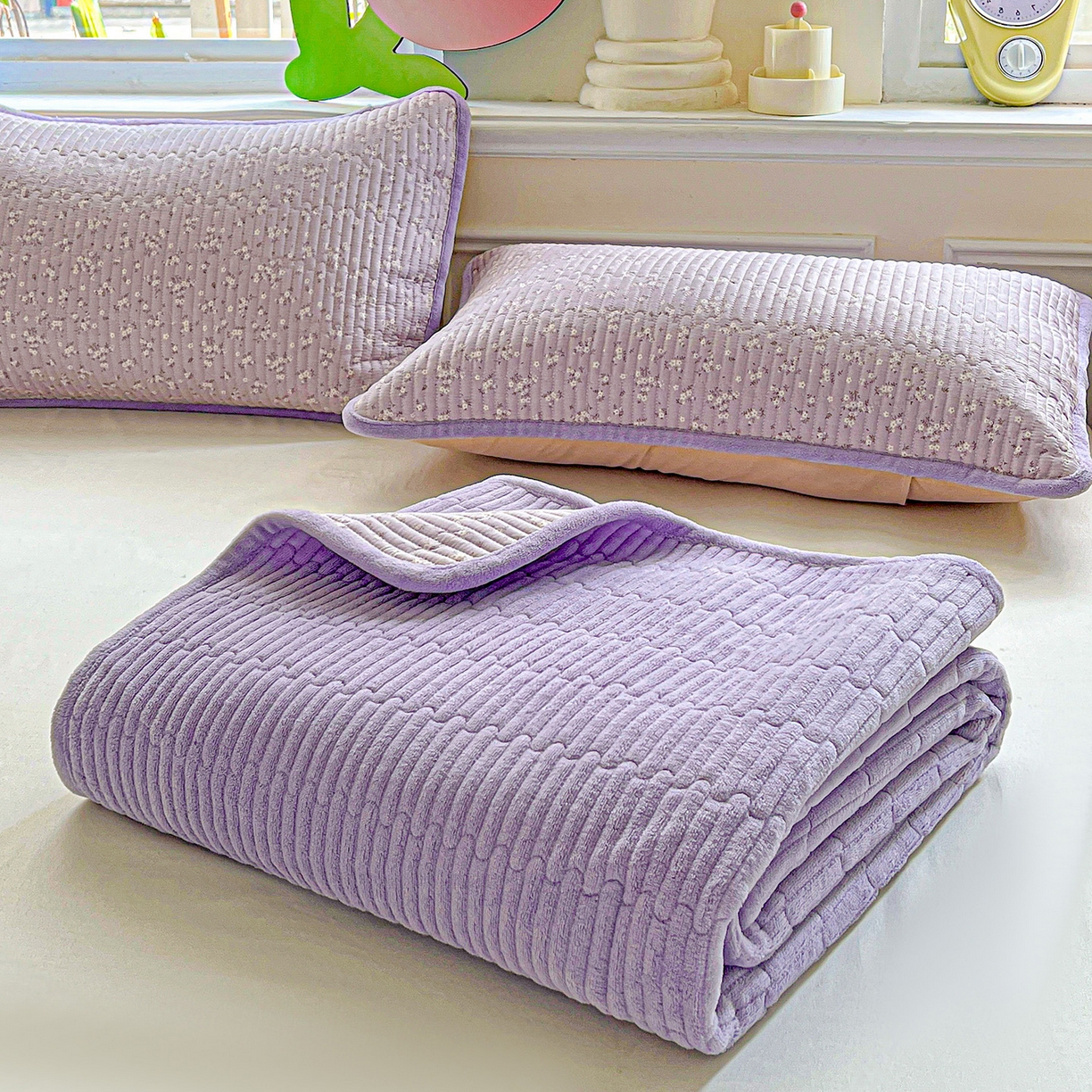 91家纺网 家纺一手货源 找家纺 恒尚居 2025新款纯棉牛奶绒学生床垫 双面两用夹棉床单床垫-秋冬款 四季通用-系列二 【花言】-A纯棉-B牛奶绒