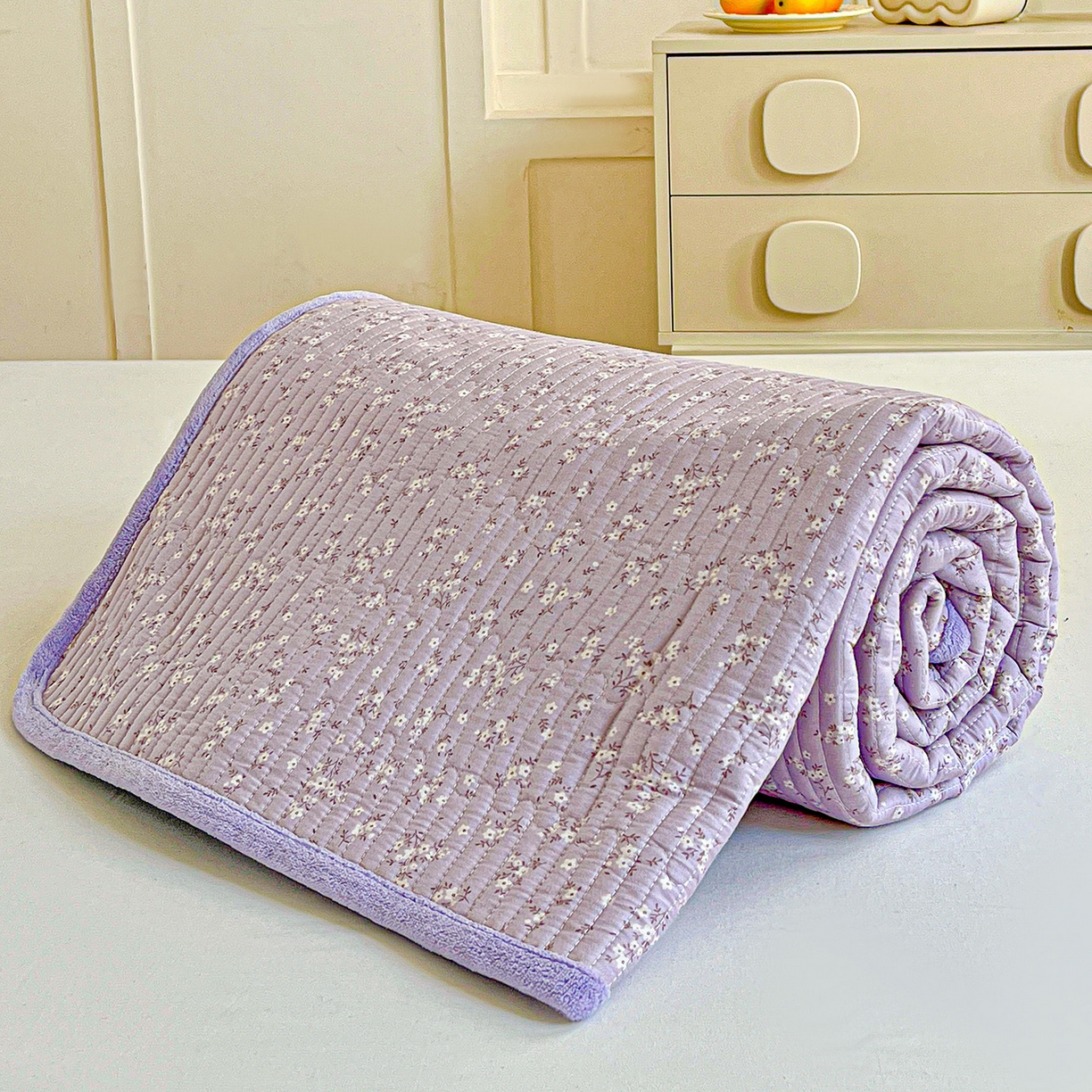 91家纺网 家纺一手货源 找家纺 恒尚居 2025新款纯棉牛奶绒学生床垫 双面两用夹棉床单床垫-秋冬款 四季通用-系列二 【花言】-A纯棉-B牛奶绒