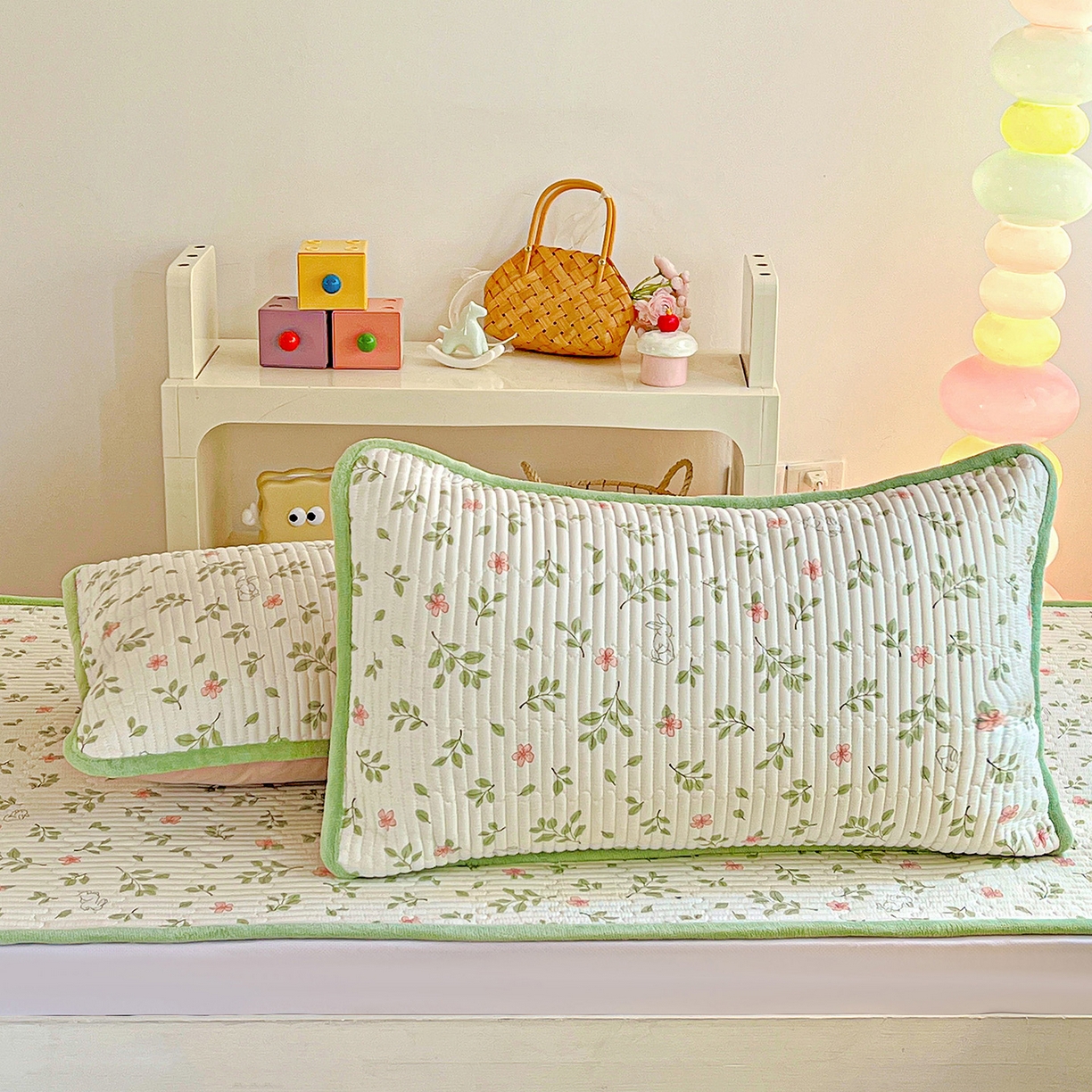 91家纺网 家纺一手货源 找家纺 恒尚居 2025新款纯棉牛奶绒学生床垫 双面两用夹棉床单床垫-秋冬款 四季通用-系列二 【清新雅韵】-A纯棉-B牛奶绒