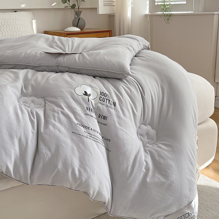 91家纺网 家纺一手货源 找家纺 莱宁被业 2025新款a类天竺棉棉花冬被优质新疆长绒棉学生春秋被棉花加厚棉花冬被 灰色