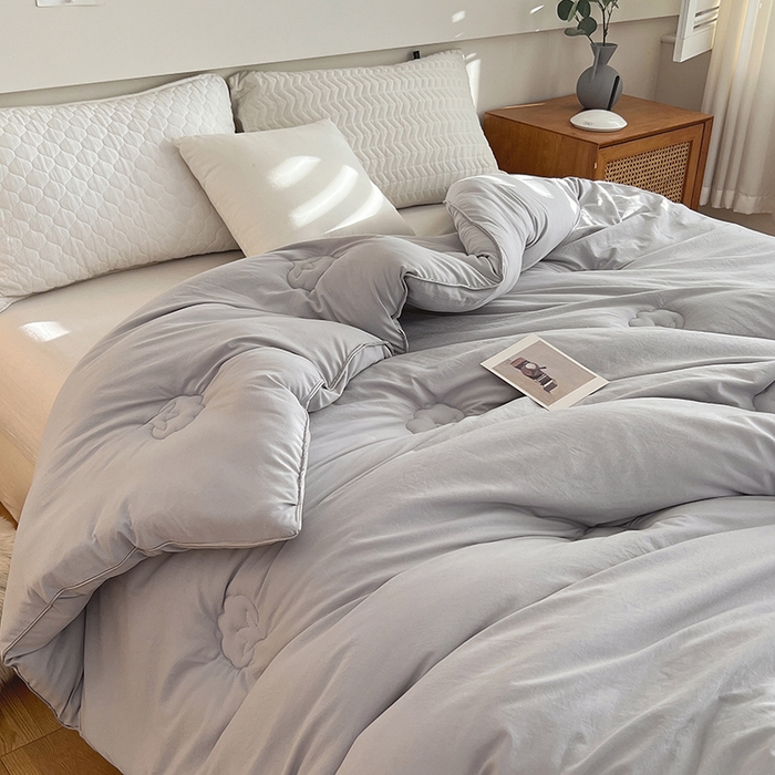 91家纺网 家纺一手货源 找家纺 莱宁被业 2025新款a类天竺棉棉花冬被优质新疆长绒棉学生春秋被棉花加厚棉花冬被 灰色