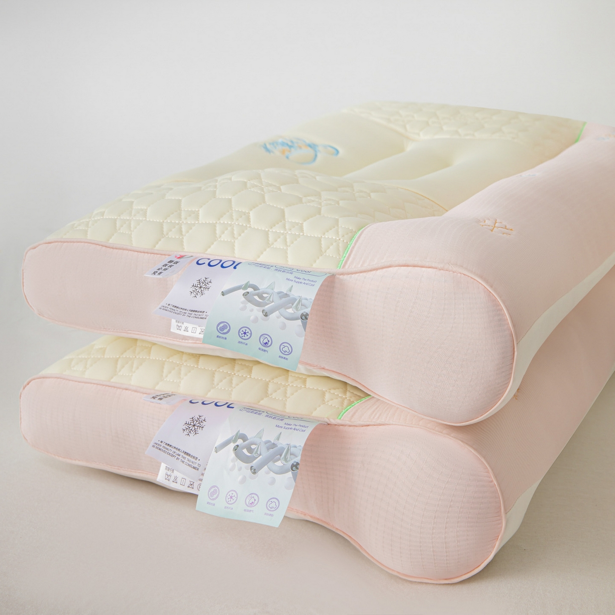 91家纺网 家纺一手货源 找家纺 永乐枕芯 2025新款冰丝牵引枕枕头枕芯 粉色