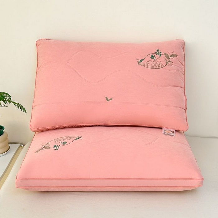 91家纺网 家纺一手货源 找家纺 永乐枕芯 2025新款亲肤纯色橘夏-茶韵枕枕头枕芯 粉色