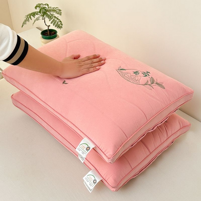 91家纺网 家纺一手货源 找家纺 永乐枕芯 2025新款亲肤纯色橘夏-茶韵枕枕头枕芯 粉色