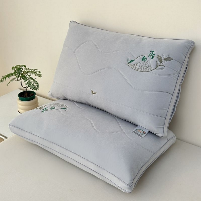 91家纺网 家纺一手货源 找家纺 永乐枕芯 2025新款亲肤纯色橘夏-茶韵枕枕头枕芯 灰色