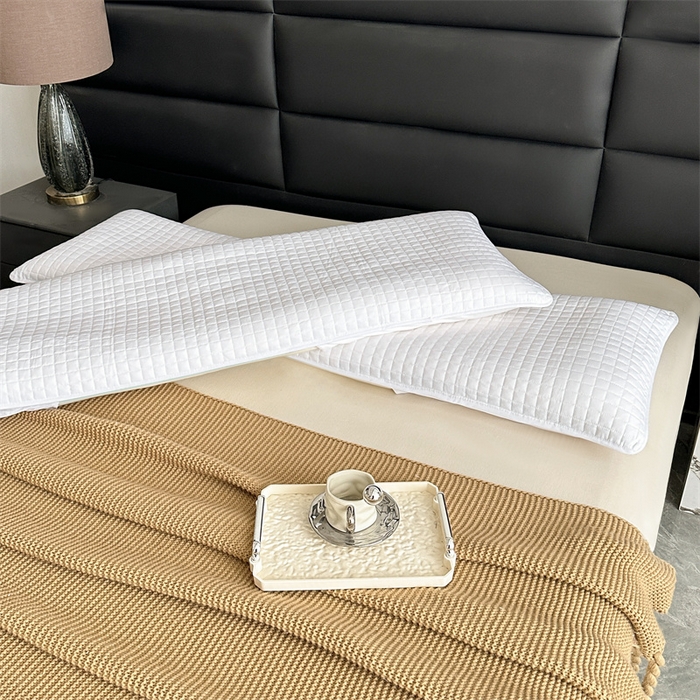 91家纺网 家纺一手货源 找家纺 （总）梵希良品家纺 2025新款双人纯棉枕芯保护套酒店绗缝三层夹棉防水枕头隔离层长枕套