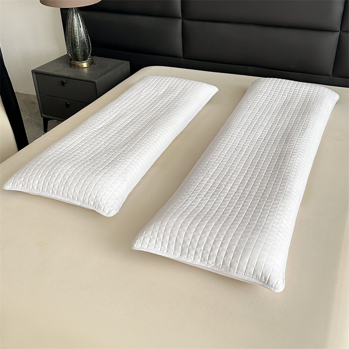 91家纺网 家纺一手货源 找家纺 梵希良品家纺 2025新款双人纯棉枕芯保护套酒店绗缝三层夹棉防水枕头隔离层长枕套 白色