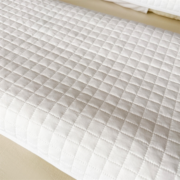 91家纺网 家纺一手货源 找家纺 梵希良品家纺 2025新款双人纯棉枕芯保护套酒店绗缝三层夹棉防水枕头隔离层长枕套 白色