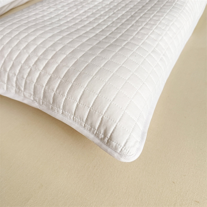 91家纺网 家纺一手货源 找家纺 梵希良品家纺 2025新款双人纯棉枕芯保护套酒店绗缝三层夹棉防水枕头隔离层长枕套 白色