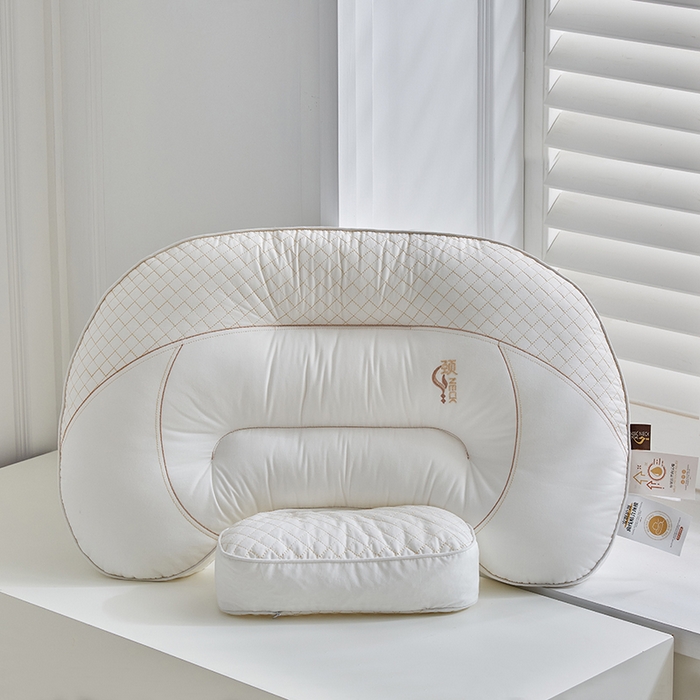 （总）梵希良品家纺 2025新款全棉分区荞麦护颈枕亲肤透气枕头解压深睡枕芯