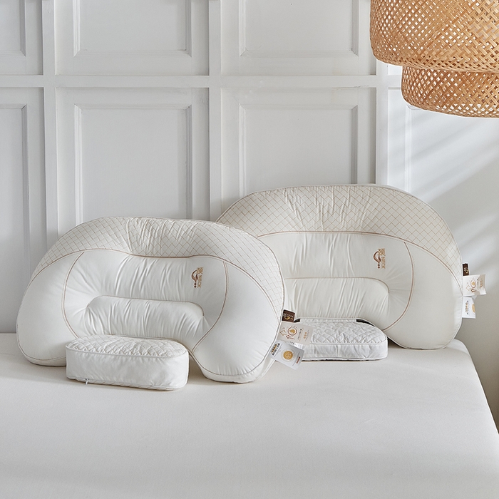 91家纺网 家纺一手货源 找家纺 （总）梵希良品家纺 2025新款全棉分区荞麦护颈枕亲肤透气枕头解压深睡枕芯