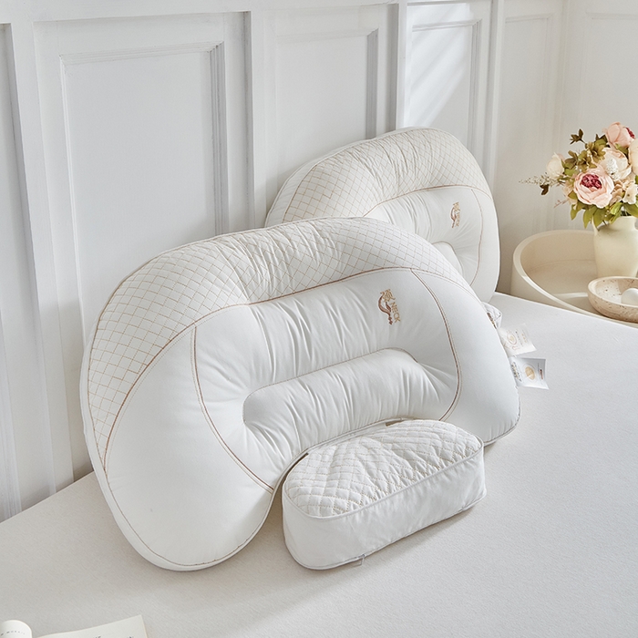 91家纺网 家纺一手货源 找家纺 （总）梵希良品家纺 2025新款全棉分区荞麦护颈枕亲肤透气枕头解压深睡枕芯