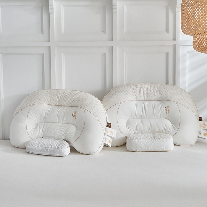 91家纺网 家纺一手货源 找家纺 （总）梵希良品家纺 2025新款全棉分区荞麦护颈枕亲肤透气枕头解压深睡枕芯