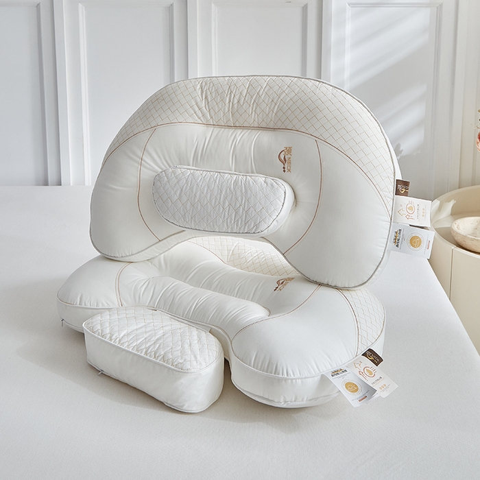 91家纺网 家纺一手货源 找家纺 （总）梵希良品家纺 2025新款全棉分区荞麦护颈枕亲肤透气枕头解压深睡枕芯