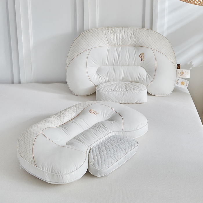 91家纺网 家纺一手货源 找家纺 （总）梵希良品家纺 2025新款全棉分区荞麦护颈枕亲肤透气枕头解压深睡枕芯