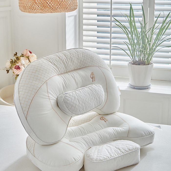 91家纺网 家纺一手货源 找家纺 （总）梵希良品家纺 2025新款全棉分区荞麦护颈枕亲肤透气枕头解压深睡枕芯