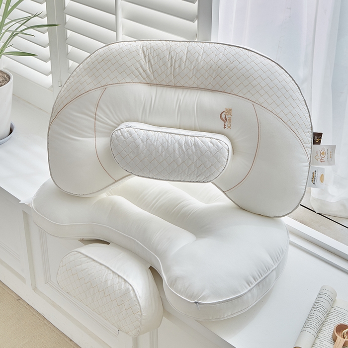 91家纺网 家纺一手货源 找家纺 （总）梵希良品家纺 2025新款全棉分区荞麦护颈枕亲肤透气枕头解压深睡枕芯